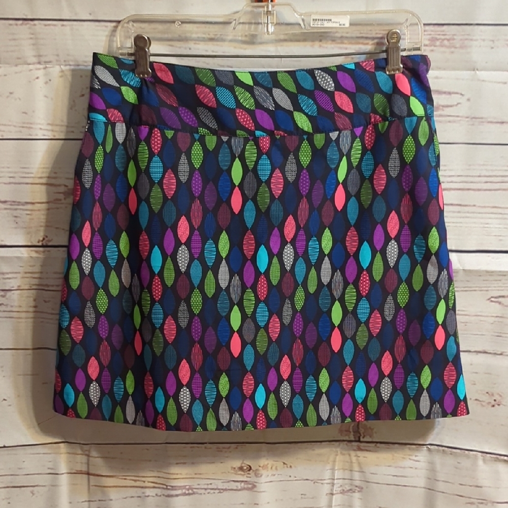Multicolor Leaf Pattern Mini Skirt - image 1